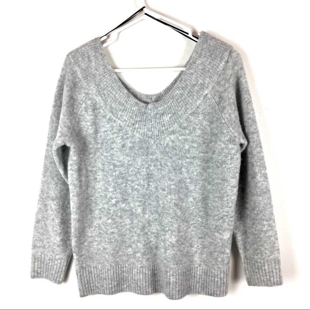 H&M Double V-Neck Sweater in Gray